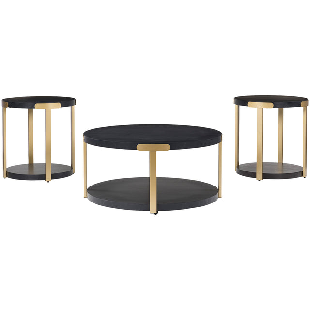 Shylore Black Set of 3 Tables QK1107484