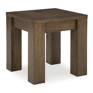 Front right view of Rosswain Warm Brown Square End Table