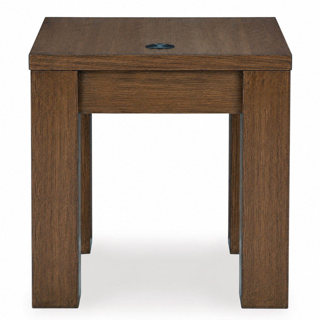 Back view of Rosswain Warm Brown Square End Table