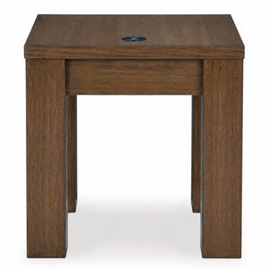 Back view of Rosswain Warm Brown Square End Table