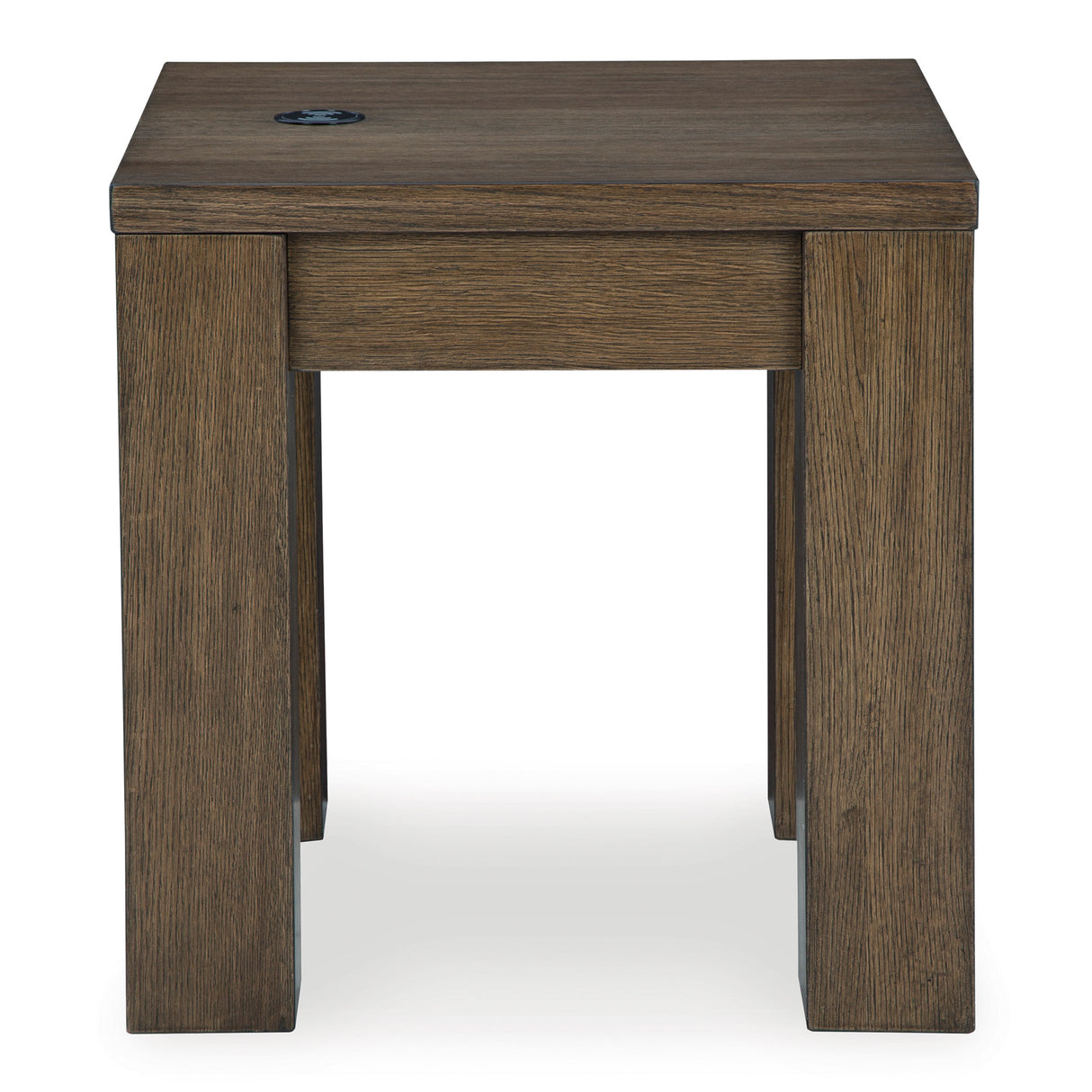 Side view of Rosswain Warm Brown Square End Table