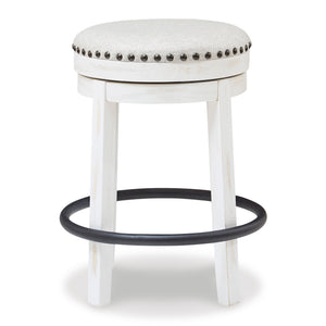 Valebeck Antique White Backless Swivel Counter Stool QK1107502