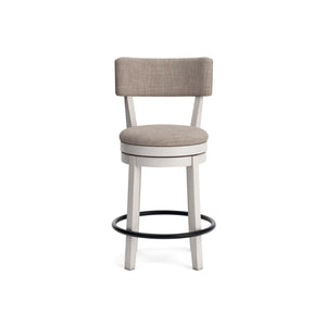 Robbinsdale Antique White Upholstered Swivel Open Back Counter Stool QK1107503