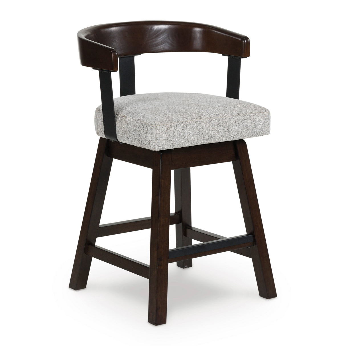 Front right view of Haddigan Dark Brown Swivel Counter Stool