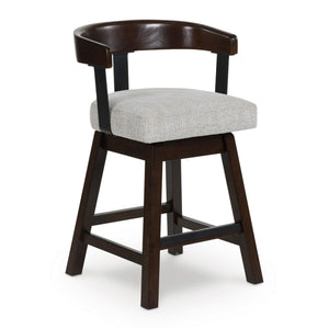 Front right view of Haddigan Dark Brown Swivel Counter Stool