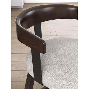 Detail view of Haddigan Dark Brown Swivel Counter Stool