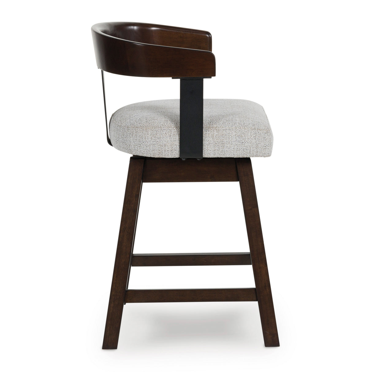 Side view of Haddigan Dark Brown Swivel Counter Stool