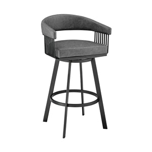 Front right view of Chelsea Vintage Gray Swivel Counter Stool