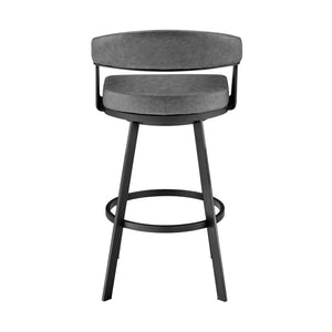 Back view of Chelsea Vintage Gray Swivel Counter Stool
