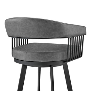 Detail view of Chelsea Vintage Gray Swivel Counter Stool