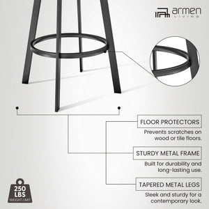 Detail view 3 of Chelsea Vintage Gray Swivel Counter Stool
