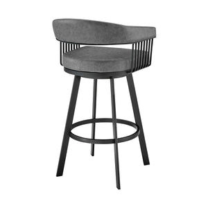 Right side view of Chelsea Vintage Gray Swivel Counter Stool