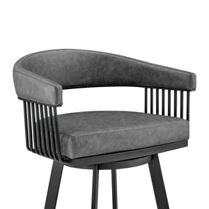 Top view of Chelsea Vintage Gray Swivel Counter Stool