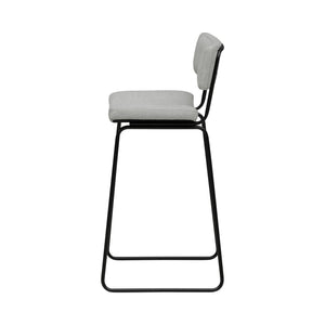 Side view of Malory Frosted Flint Bar Stool