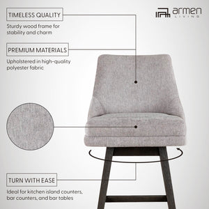 Detail view 2 of Branson Gray Swivel Bar Stool