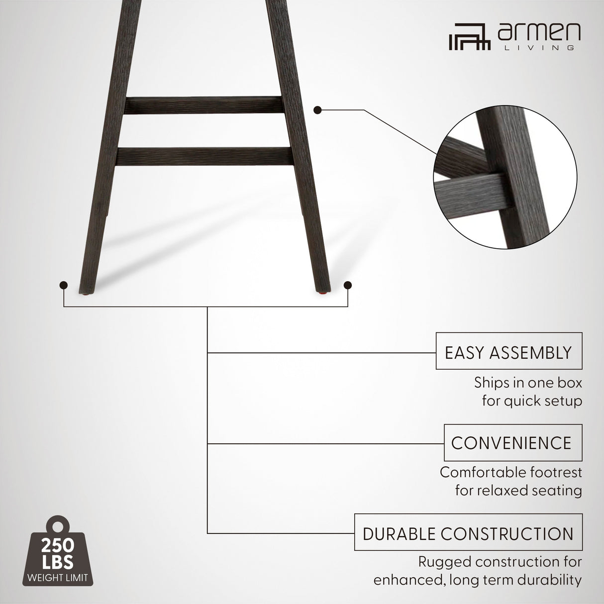 Detail view 3 of Branson Gray Swivel Bar Stool
