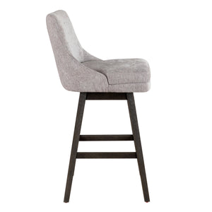 Side view of Branson Gray Swivel Bar Stool