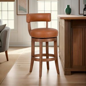 A room setting featuring Mystic Toffee Swivel Bar Stool