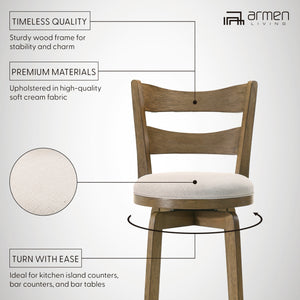 Detail view 2 of Blair Wheat Swivel Counter Stool