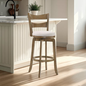 A room setting featuring Blair Wheat Swivel Counter Stool