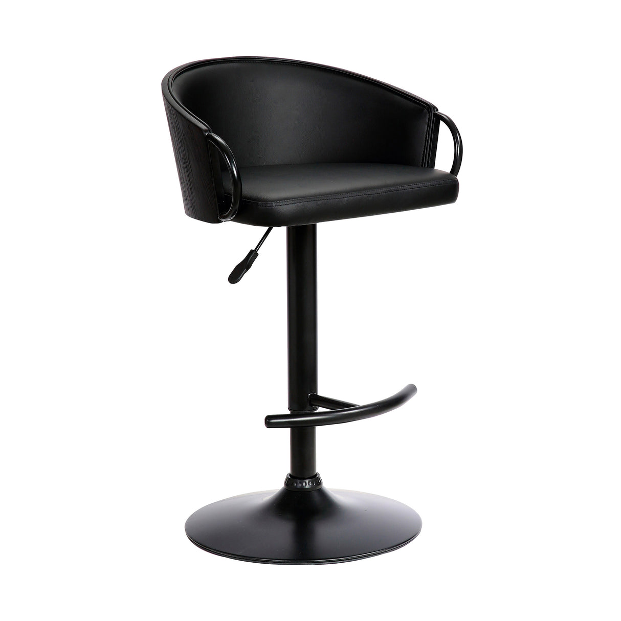 Front right view of Montego Black Adjustable Bar Stool