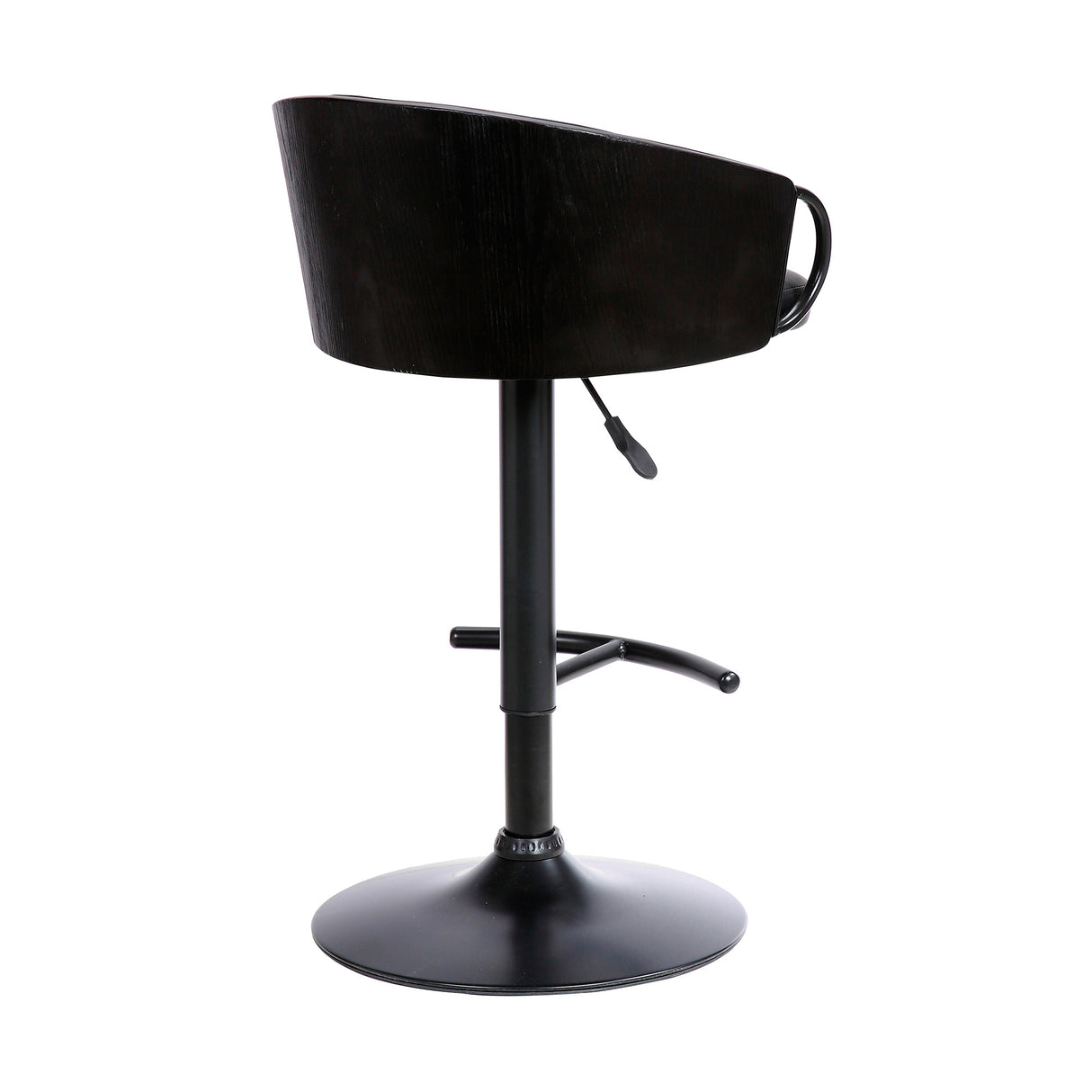 Right side view of Montego Black Adjustable Bar Stool