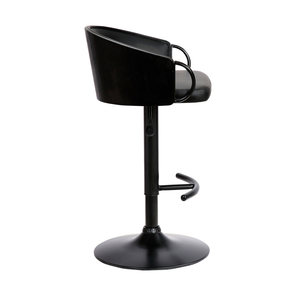 Side view of Montego Black Adjustable Bar Stool