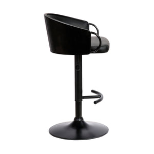 Side view of Montego Black Adjustable Bar Stool