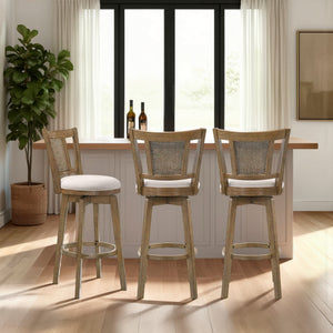 Room setting 2 featuring Isla Wheat Swivel Bar Stool