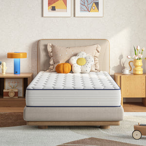 A room setting featuring Luna Shift Plus 8 Inch Hybrid Twin Mattress