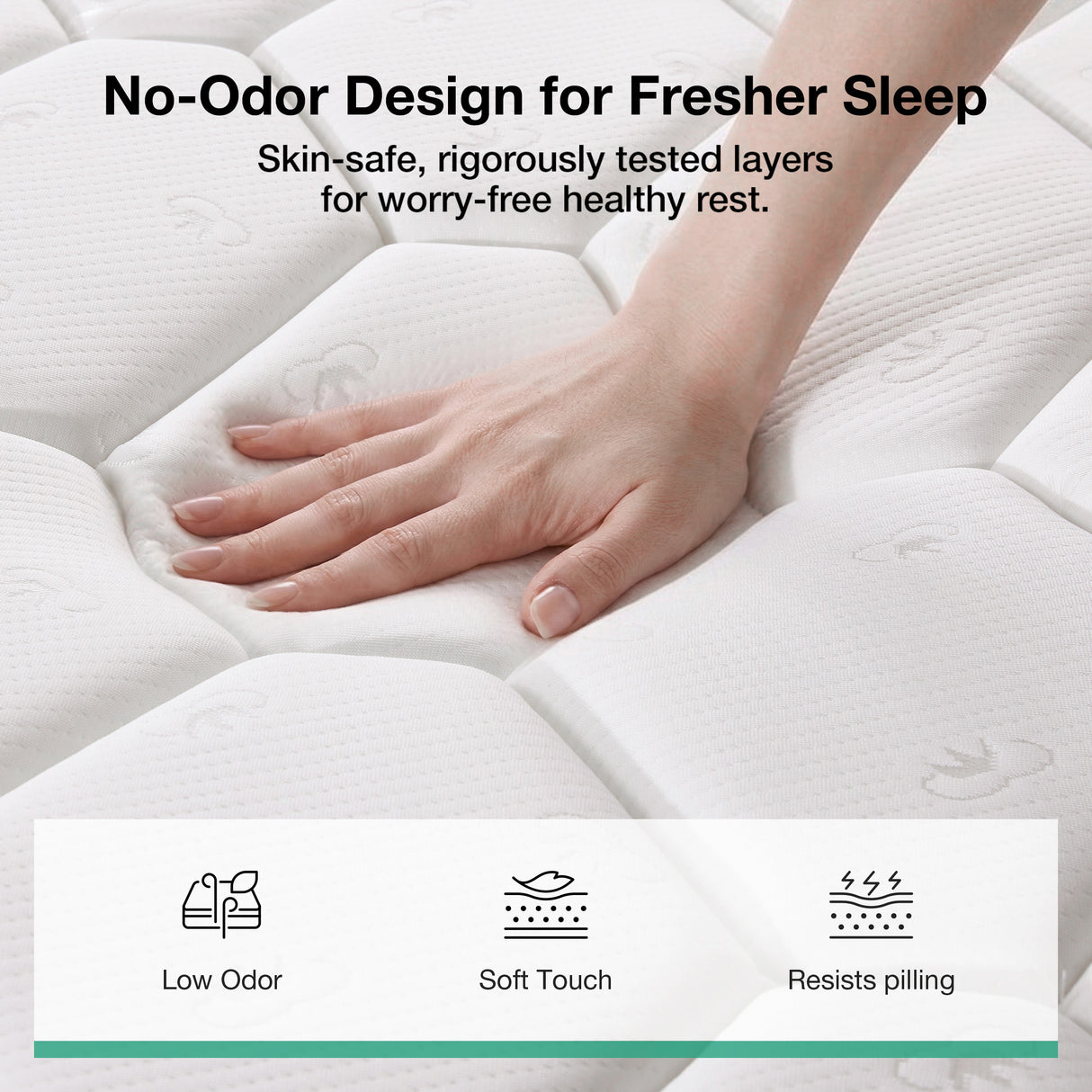 Detail view of Luna Shift Plus 8 Inch Hybrid Full Mattress