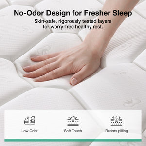 Detail view of Luna Shift Plus 8 Inch Hybrid Queen Mattress