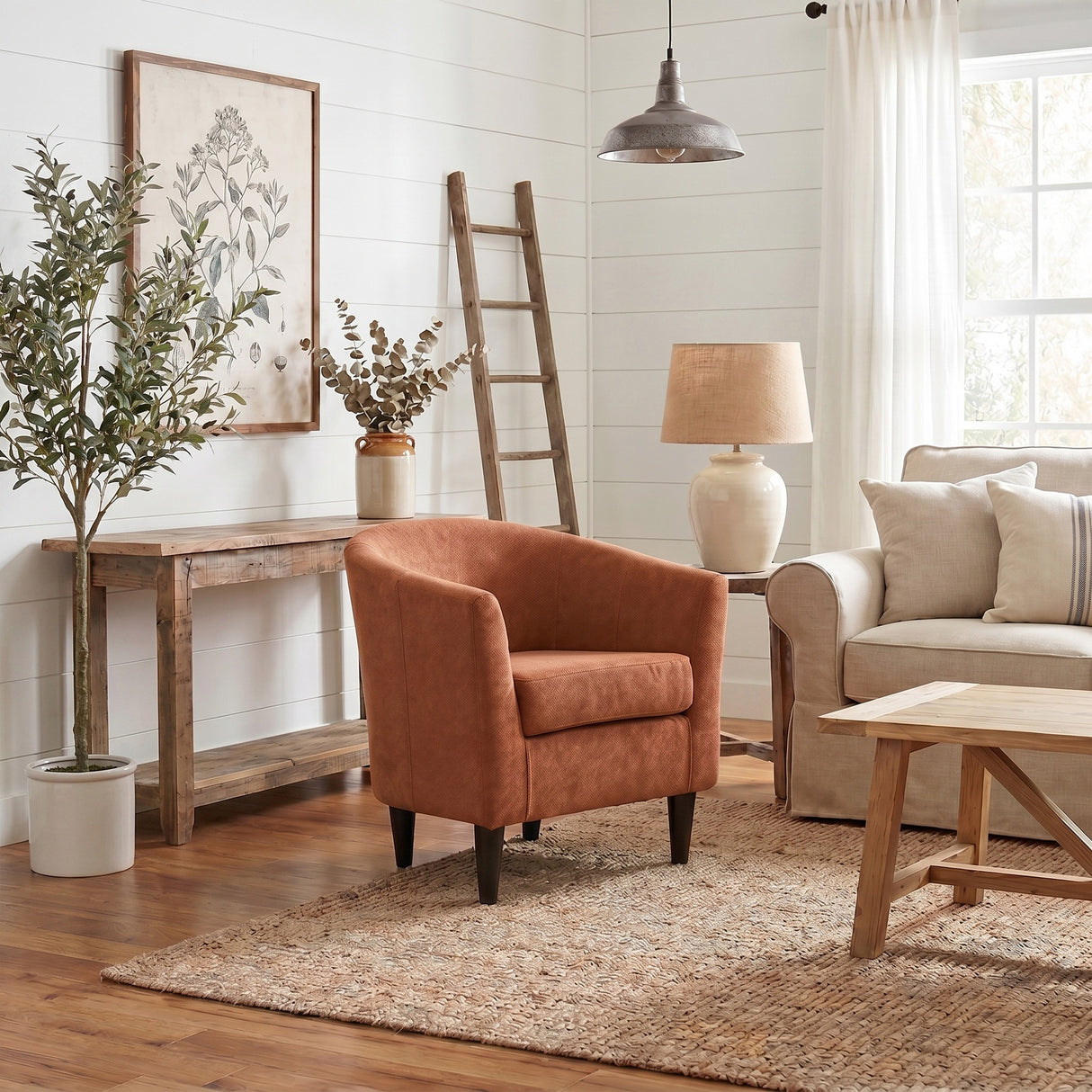 A room setting featuring Chloe Clay Accent Chair