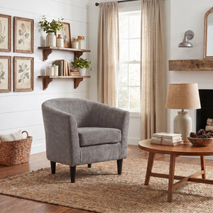A room setting featuring Chloe Slate Accent Chair
