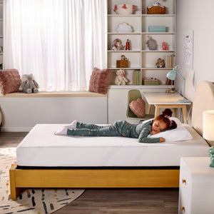 A room setting featuring Tempur-Pedic TEMPUR-Cloud Kids 8 Inch Medium Full Mattress