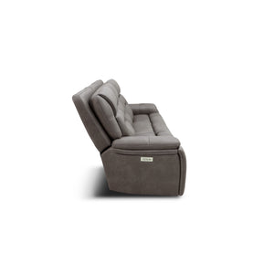 Side view of Winslow Smoke Immersive Sound Power Reclining Sofa