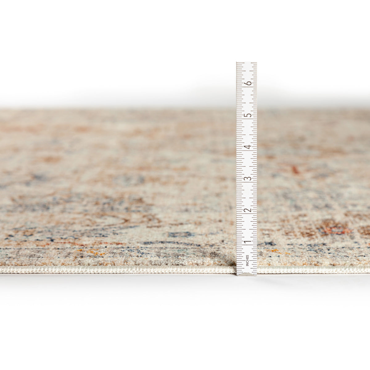 Side view of Bergama BE4 Ivory 8x10 Rug