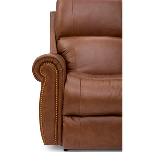 Detail view 2 of Mocha Dutton Leather Rocker Recliner