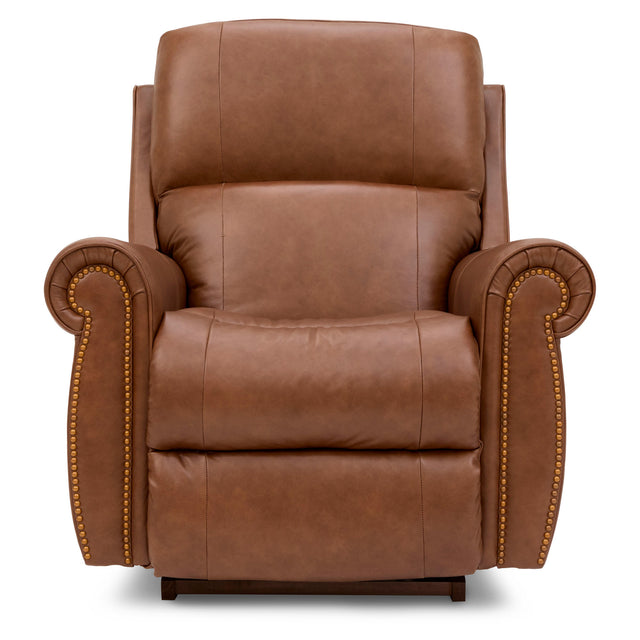 Mocha Dutton Leather Rocker Recliner QK1108334