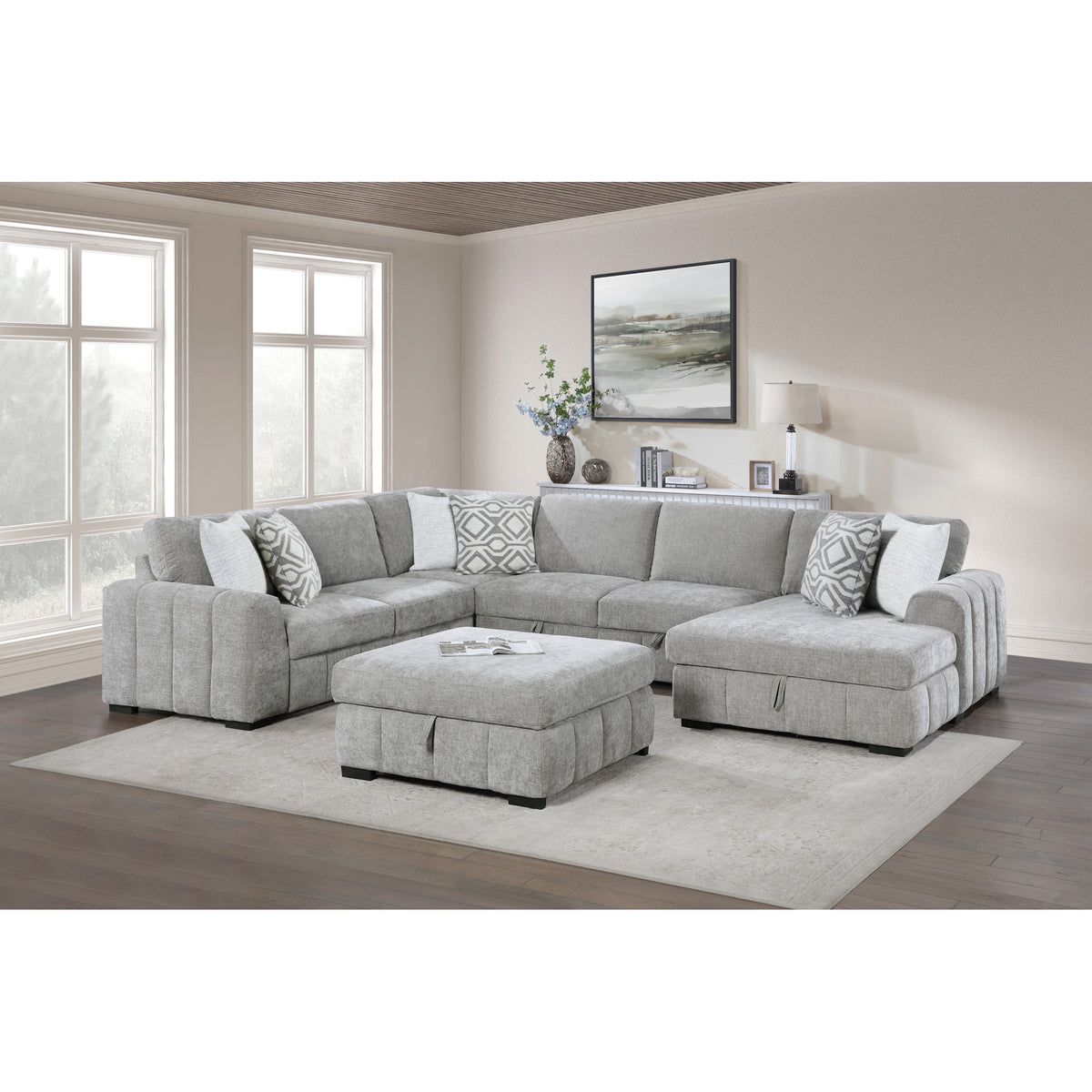 Rylan 4 Piece Sectional with Pop Up Sleeper