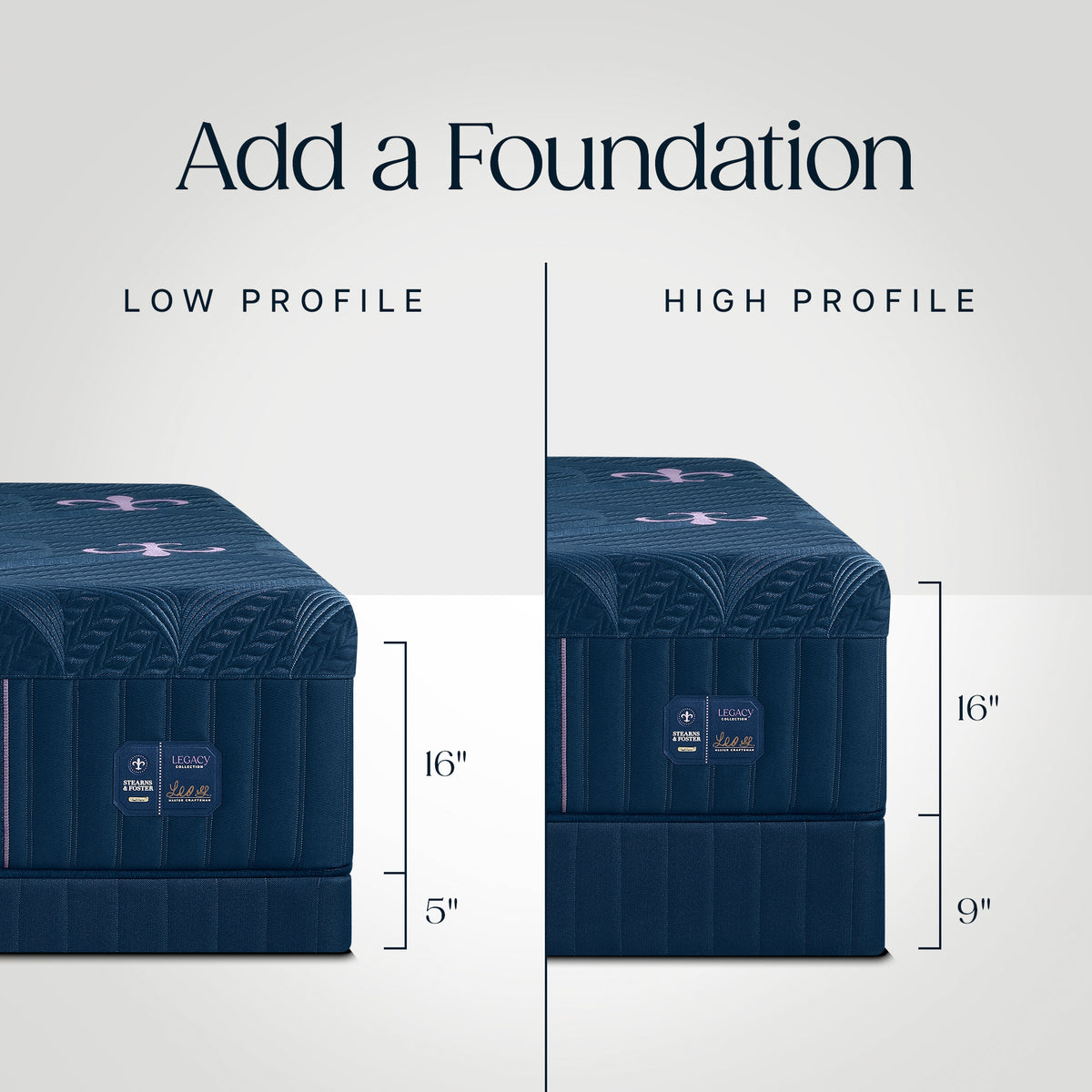 Detail image of Stearns and Foster Legacy Soft Hybrid II California King Mattress with overlay of product dimensions