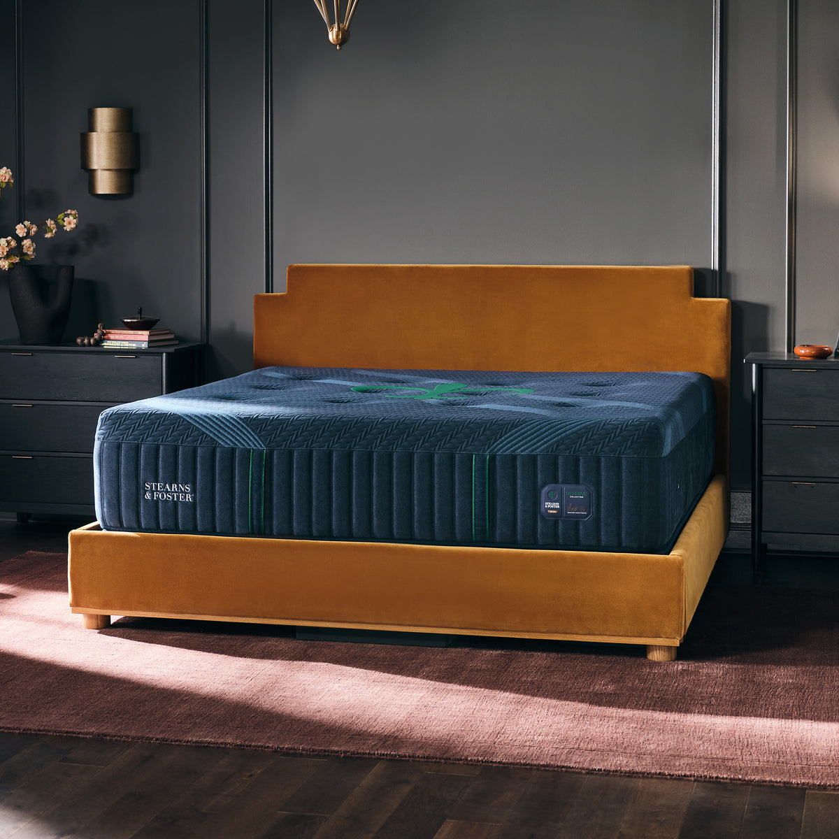 A room setting featuring Stearns and Foster Reserve Medium Hybrid II King Mattress