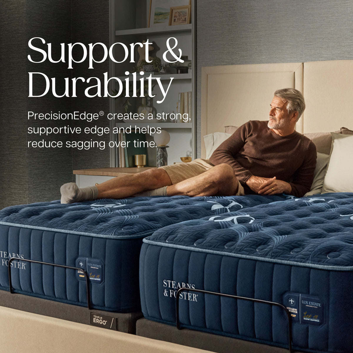 Detail view 6 of Stearns and Foster Lux Estate Firm II Split California King Mattress