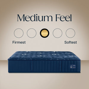 Detail view of Stearns and Foster Estate Medium II Split King Mattress Set