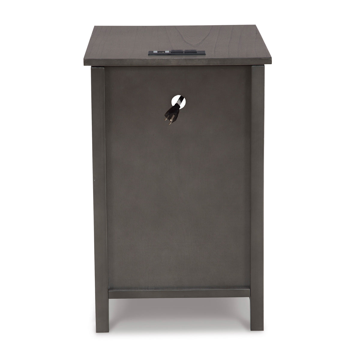 Back view of Treytown Gray Chairside End Table