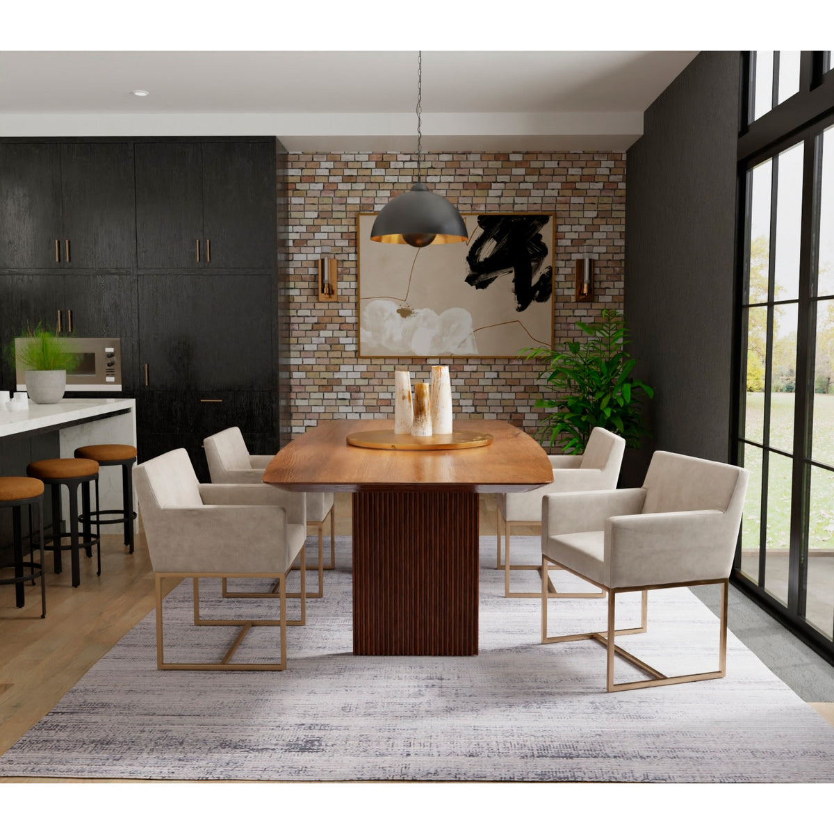 A room setting featuring 9'x13' Rugs Gray Deja 39PJF Rug
