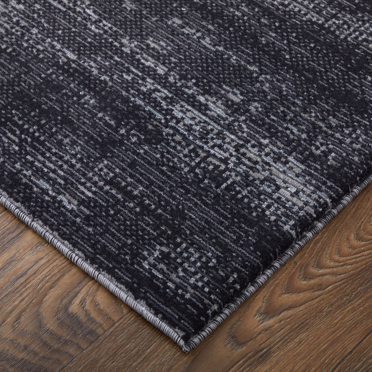 Front right view of 9'x13' Rugs Charcoal Deja 39PJF Rug