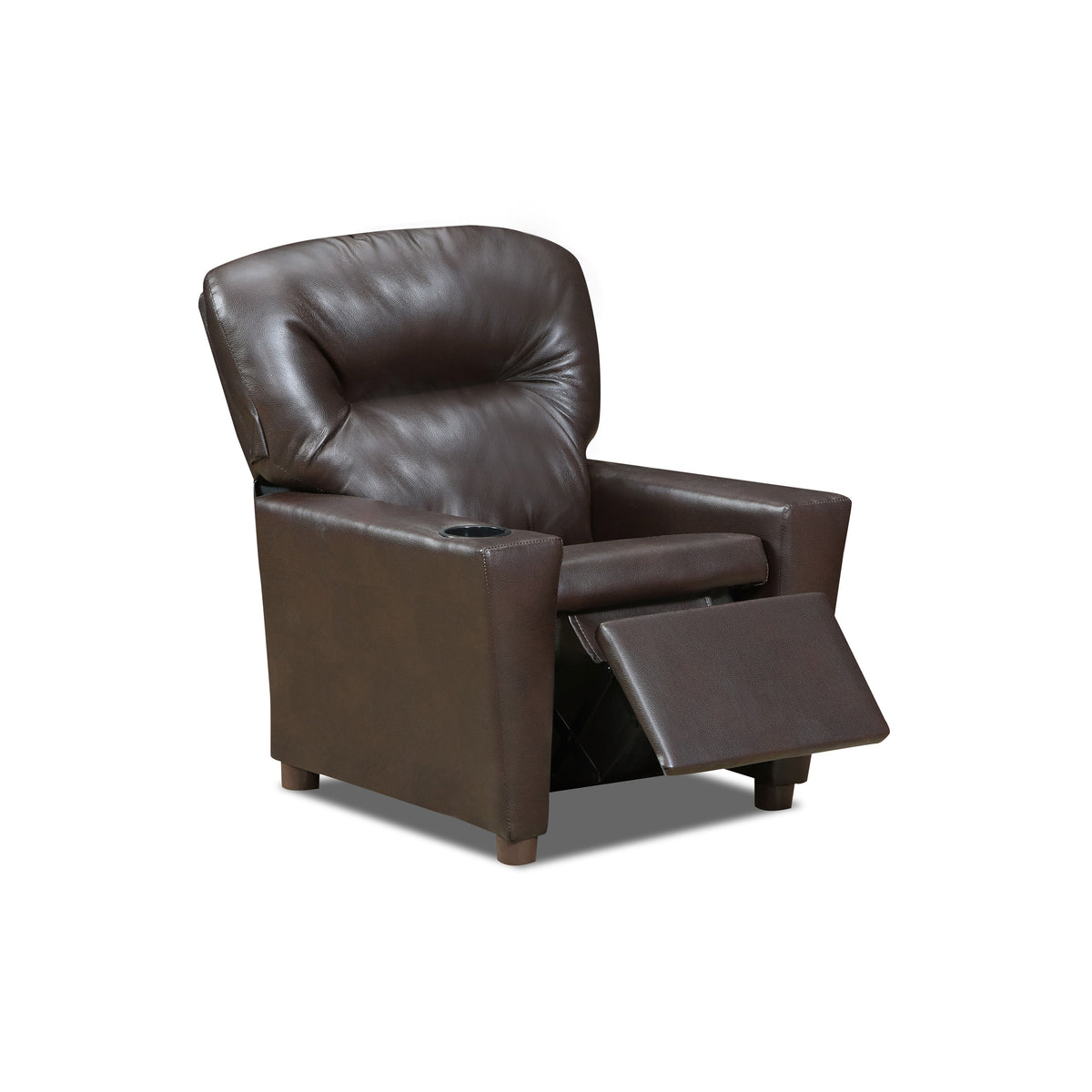 Detail view of Little Lounger Brown Recliner