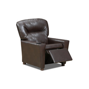 Detail view of Little Lounger Brown Recliner