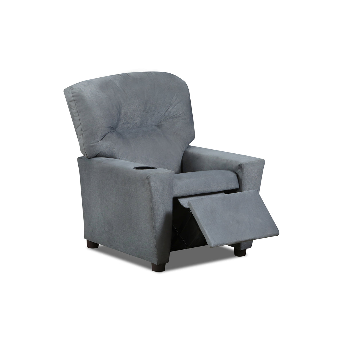 Detail view of Little Lounger Gray Recliner